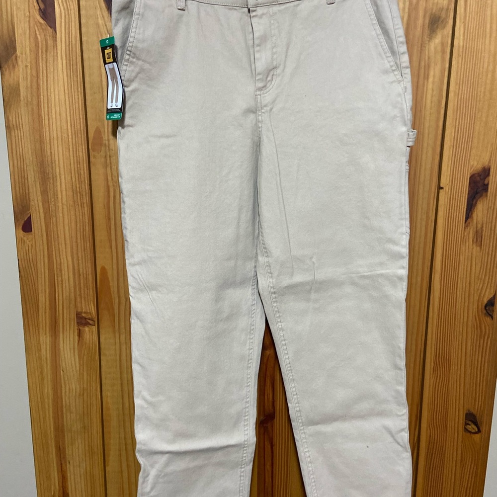 ☀️3for$20 Caterpillar Women's Cream Pants size 12 inseam 29.5